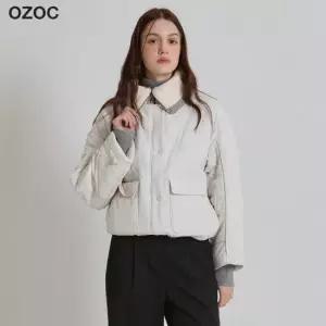 [오조크] 니트카라 간절기 숏 패딩