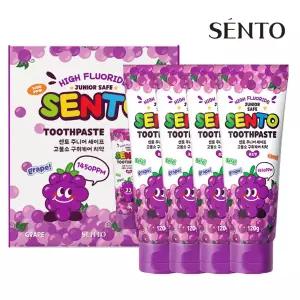 [SENTO]주니어 세이프 고불소 구취케어 어린이치약 포도향 120g 4개
