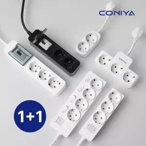 2개세트 코니야 멀티탭 고용량 과부하차단 개별 절전 스위치 멀티콘센트 2구~5구
