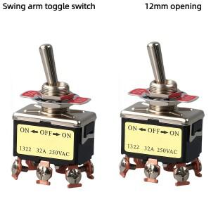 32A 250V 스위치 실버 토글 로커 6핀 3단 로터리 슬라이드 E-TEN1322 1021 1122