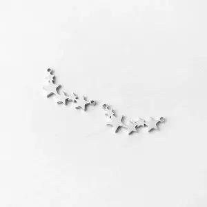 싼비즈 [8-038-35]써지컬스틸 펜던트 별다섯개양고리 18.5x8mm ,1개