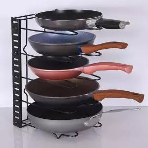 냄비정리대 761UCK91 거치대 뚜껑 단면 8단 주방수납 후라이팬