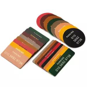 차량용 주차번호판 논슬립형 부착형 알림판 이태리 프리미엄 가죽 듀얼주차번호 새차선물