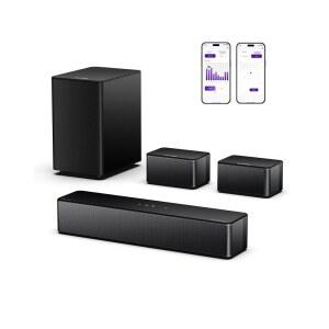 ULTIMEA 5.1 스마트 TV용 사운드 바, 돌비 애트모스, 410W 피크 파워, 서라운드 시스템, 무선 서브우퍼 베이스 부스트, 조절 가능, 앱 제어, 포세이돈 D60(2025년 신모델)