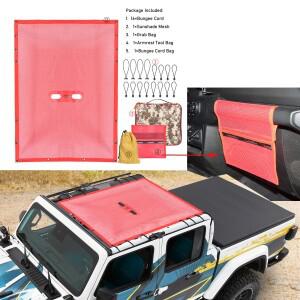 JT 글래디에이터 랭글러 자동차 액세서리 링 탑 차양 메쉬 커버 지붕 UV 방지 보호 네트