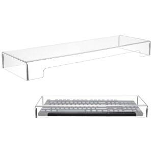 키보드 커버 아크릴 키패드 커버: 카빌록 투명 먼지 제거, 고양이 방지, 데스크톱 보호, 접촉 방지(18.5x5.9x1.8인치)