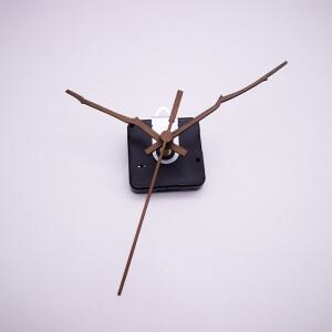 정밀 자동 석영 벽시계 운동 메커니즘 교체 키트 검은 호두 나무 손 수리 액세서리