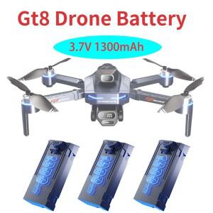 기존 3.7V 1300mAh GT8 드론 배터리 화면 RC Quadcopter 예비 액세서리 부품 용 4K 전문 8K
