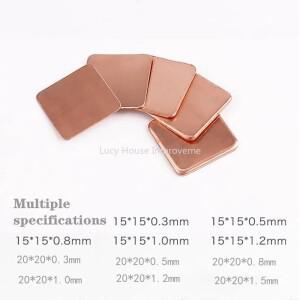 노트북 구리 시트 플레이트 스트립 심 열 패드 방열판 GPU CPU VGA 칩 RAM 냉각용  0.3mm  1.0mm  10 개