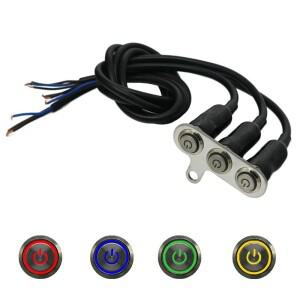 바이크 오토바이 스위치 3 버튼 1 위험 라이트 헤드 미러 마운트 ATV 먼지 자전거 수정 부품 12V 4 색 LED