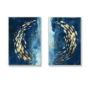 유화그리기 세트 70x100 황금 물고기 그림 꽃잎 꽃