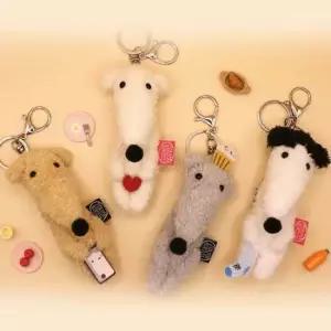 벌서는 보르조이 강아지 인형 키링 2P 키홀더 백참