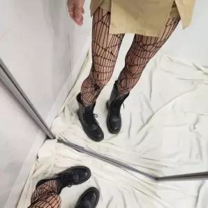 해골 패턴 팬티스타킹 할로윈 망사 거미줄 호러 코스