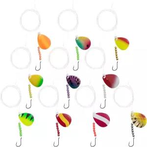 닥터 피쉬 10팩 월리 리그 키트 47인치 15LB 모노 크롤러 하네스 플로트 콜로라도 스피너 옥토퍼스 후크로