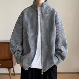 아우터 지퍼 니트가디건 하이넥 집업 겉옷 남성 HL]