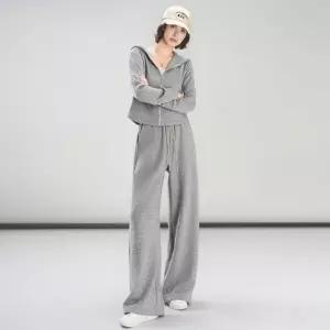 여성 데일리 3컬러 편안한 와이드핏 크롭 트레이닝 세트