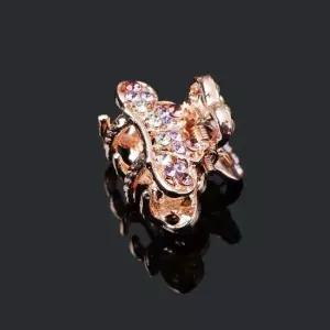 앞머리 헤어 집게핀 퍼플 반묶음 옆 큐빅 한복