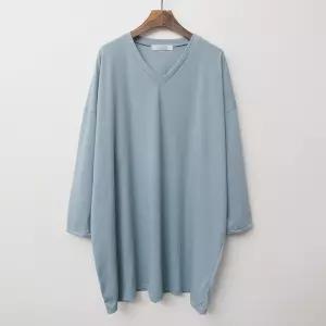 낫띵브이넥롱박스티 NOC513M401 빅사이즈 사이즈에서 자유로운 그녀~