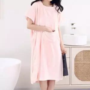 부드러운 샤워가운 가정용 원피스 커플샤워가운 수면가운 (WFKHEM5)