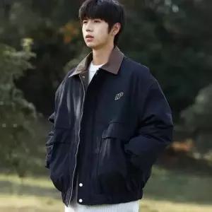 자켓 카라 남자 블루종 점퍼 배색 아우터 가을 포켓 WFLPTUP