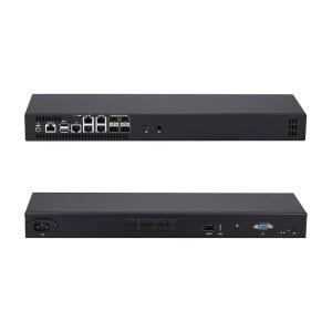 Qotom Barebone System Mini PC Q20342G9 1U Rack 4X 10G SFP+ 5X i226V B3 2.5G LAN Atom C3808 12 Cores Processor 2.0 GHz