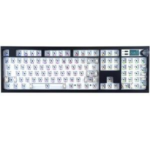 GMK104 베어본 키보드 키트(스크린노브, QMK / VIA 프로그래머블 BT5.0 / 2.4GHz / Type-C 트라이 모드 개스킷 장착 핫 스왑 RGB 백라이트 풀사이즈 맞춤형 PCB 키트 DIY 기계식 키보드 (블랙)
