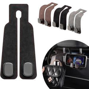 차량 안경클립 2in 1 자동차 뒷좌석 뒤 후크 머리 받침 걸이 핸드백 클립 범용 더블 홀더 보관 인테리어 액