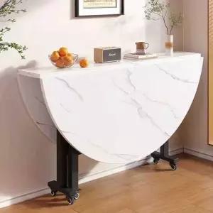 접이식 원형 테이블 화이트 다용도 카페 거실 확장형 간이 식탁 소형 좌식