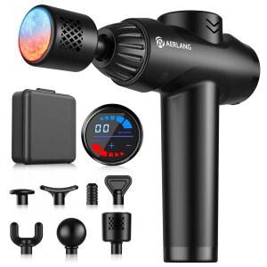 열과 추위가 있는 에어랑 마사지 건 를 위한 심부 조직 등과 목 마사지기 근육 타악기 7 및 조용한 생일 선물이 포함된 휴대용 메신저