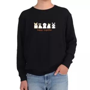 기모맨투맨 강아지와 고양이 투게더 우정그림 다양한색상 전사이즈 (WFKIWLT)