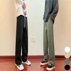 일자 긴바지 팬츠 여름 밴딩 시원한 통바지 남자 린넨 WFLQ8XX