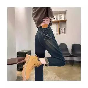 여성 청바지 하이웨스트 배기 트렌드 가을 겨울 슬림핏 무 할아버지 바지 OP4