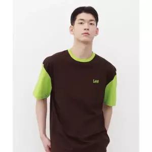 [LEE]스몰 트위치 배색 소매 반팔 티셔츠 초콜렛 LE2302ST29CL 699951