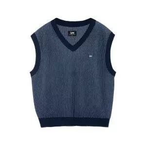 [LEE]오버핏 투톤 니트 베스트 네이비 LE2301KT04NA 699622