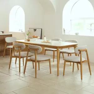 노에뜨 스퀘어 원목 포세린 세라믹 6인 1600 식탁세트