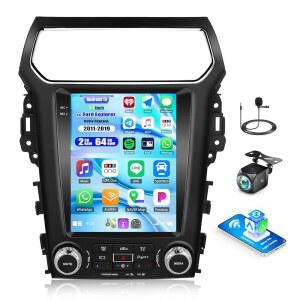 2011-2019 포드 익스플로러 라디오 업그레이드를 위한 캠초 안드로이드 15 2G+64G 카 라디오, 무선 카플레이 오토 터치스크린이 탑재된 9.7인치 스테레오, GPS / WiFi 블루투스 FM HiFi 오디오 SWC 백업 카메라
