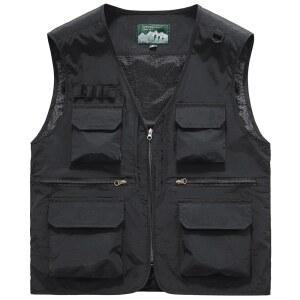 카우도우 남성용 유틸리티 낚시용 카고 조끼 야외 경량 사파리 여행 사진 하이킹 허리코트, 멀티 포켓 포함