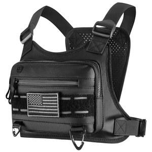스포츠 아웃도어용 YZDD 고미아 가슴 가방 남녀용 방수 러닝 조끼 전술 팩(블랙)