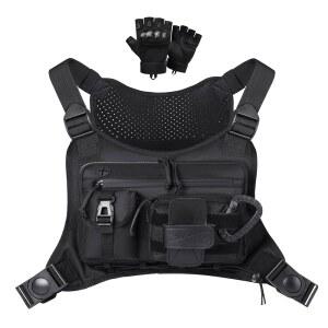 장갑을 낀 남성용 야외 스포츠 가슴 팩, 여행용 EDC 가방, 가벼운 리그 파우치, 하이킹, 자전거 타기, 피트니스, 오토바이 운동을 위한 전술 러닝 조끼