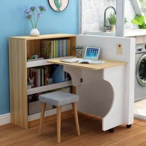 접이식책상 책장 듀얼폴딩책상 거실 화이트 좁은 학생용 공간 1000책상 캐비닛 활용