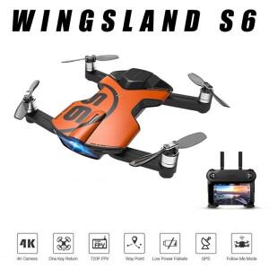 Wingsland S6 GPS 와이파이 앱 제어 RC 드론 4K UHD 카메라 접이식 암 포켓 셀카 전문 FPV 쿼드콥터