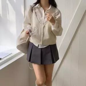 [다잇템] 여자 비침 블라우스 코르셋 남방 스카시 스웨터 세트_19923121_588872