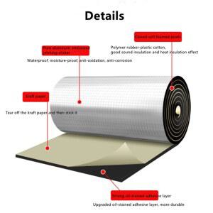 자동차 방음 매트 지붕 스티커 히트 패드 방지 50CM 풍절음 데드닝 사운드 차음재 10MM 2M 본넷 폼 데드너 단열 흡음재 방화벽 엔진 코튼