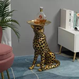 표범장식 트레이 조각상 거실 선반 고급 카페 조형물