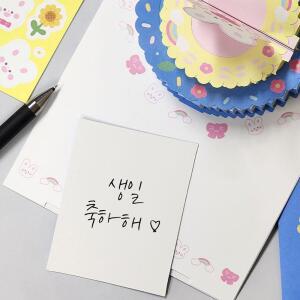 입체 팝업 카드 생일 축하 편지 감사 메시지 장식 메모엽서 리본토끼