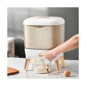 NEW 인유어하트 벌레안생기는 원터치 진공 쌀통 10KG 편리한 쌀보관통 밀폐 쌀디스펜서 예쁜 진공쌀통 방충