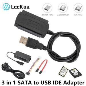 LccKaa 3 in 1 SATA to USB IDE 어댑터 2.0 5.25 PC 노트북 용 인치 하드 드라이브 디스크 HDD 케이블