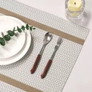 PVC 테이블 매트 스트라이프 화이트 식탁매트 다이닝