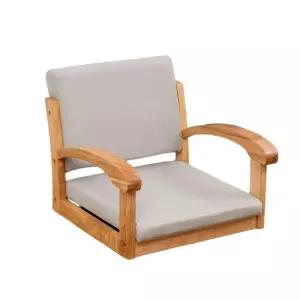 팔걸이 좌식의자 원목 등받이 쿠션 한식당 체어