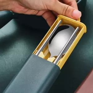 휴대용 스텐 수저세트 케이스 야외 도시락 캠핑 위생 보관 휴대